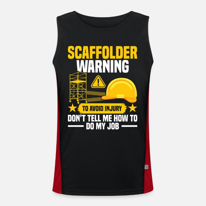  Scaffolding Planks Construction Worker Scaffold Men's Functional Contrast Tank Top 