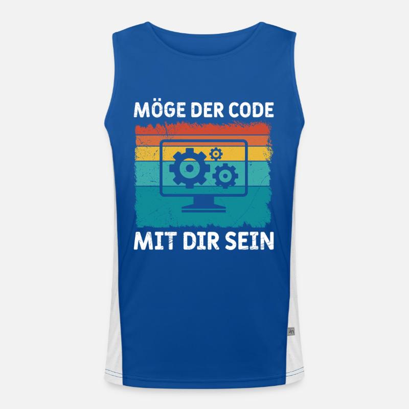 Nerd Computer MÖGE DER CODE MIT DIR SEIN LUSTIG Funktionelles Kontrast-Tank Top für Männer 