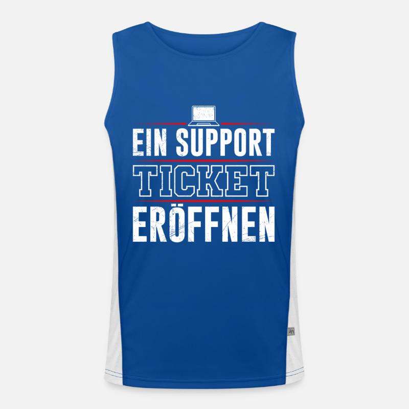 Coder EIN SUPPORT TICKET ERÖFFNEN LUSTIG Funktionelles Kontrast-Tank Top für Männer 
