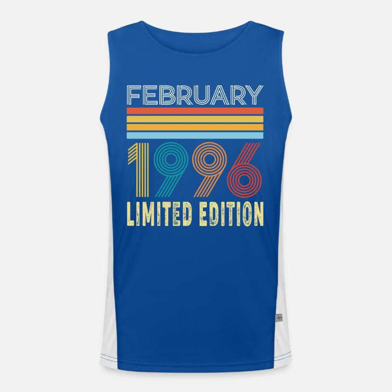 Februar 1996 30 Jahre Vintage-Geburtstagsgeschenk Funktionelles Kontrast-Tank Top für Männer 