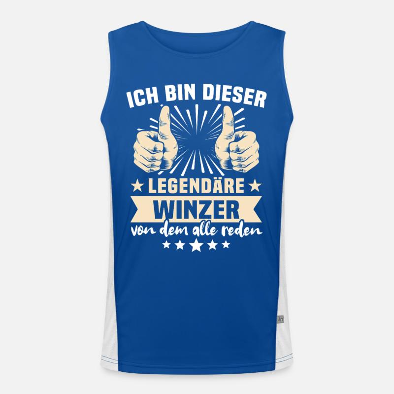 Winzer Sprüche Funktionelles Kontrast-Tank Top für Männer 
