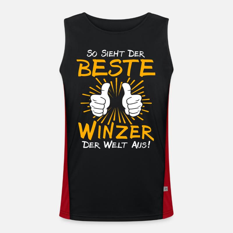 Winemaker Gift Idea Men's Functional Contrast Tank Top 
