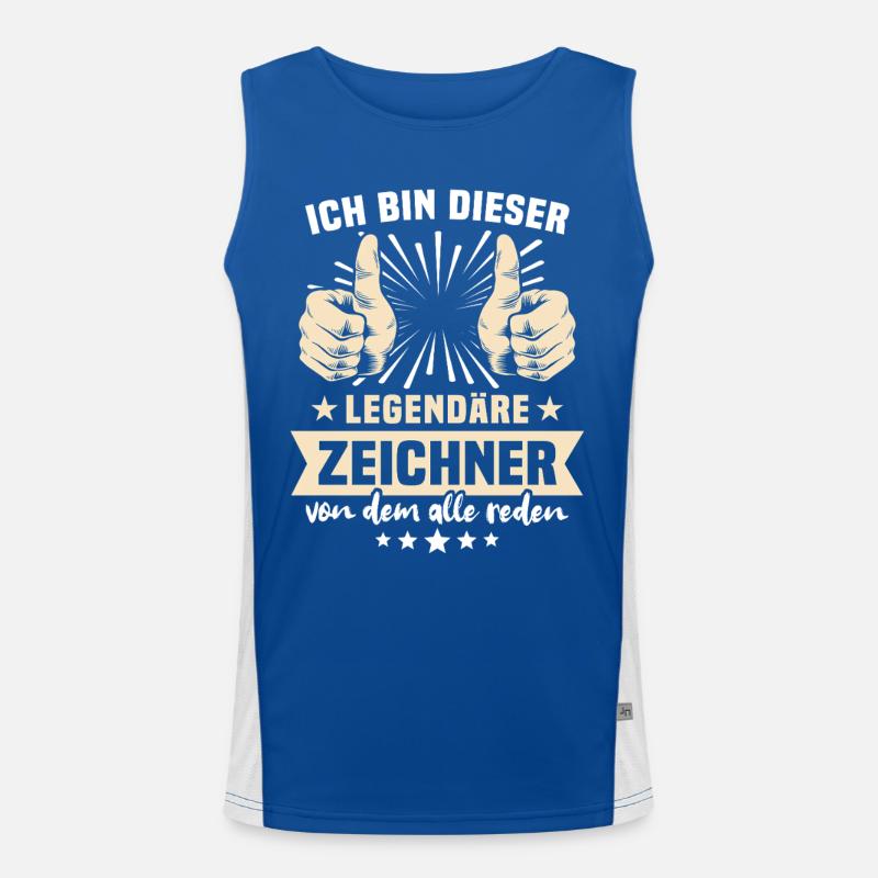 Zeichner Sprüche Funktionelles Kontrast-Tank Top für Männer 