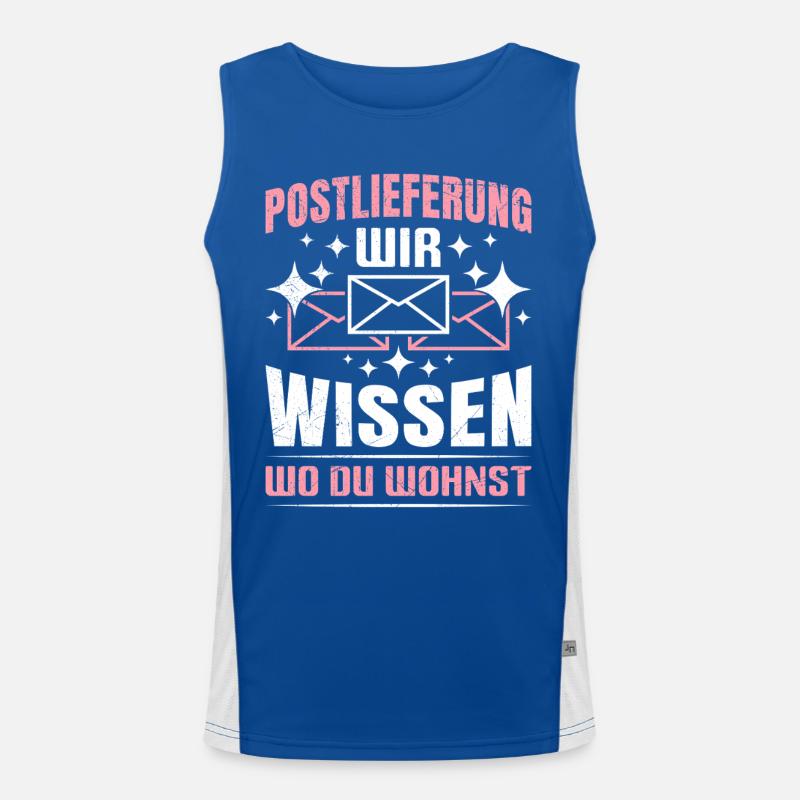 Postmen POSTLIFERUNG WE KNOW WHERE YOU LIVE Men's Functional Contrast Tank Top 