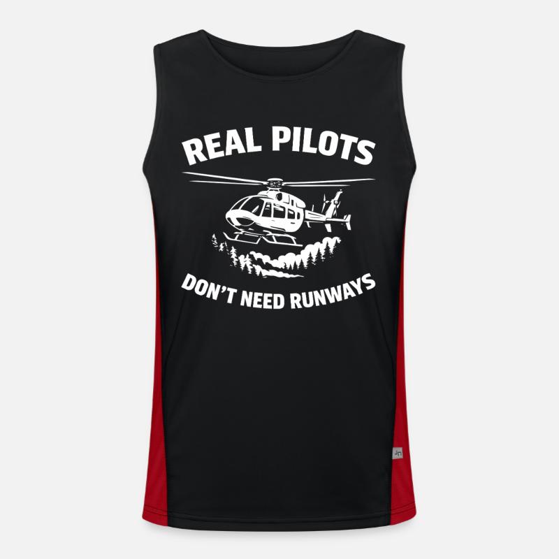 Helicopter pilot Helicopter pilot - Men's Functional Contrast Tank Top - black/red