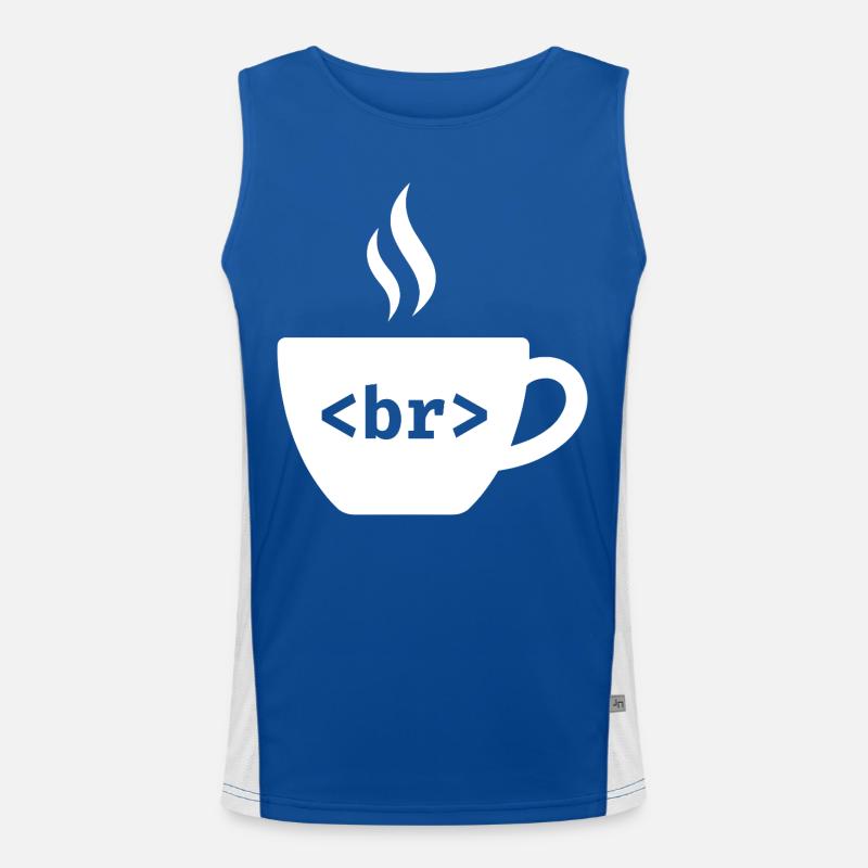 Coffee Break – Witziges HTML Tag Design Funktionelles Kontrast-Tank Top für Männer 