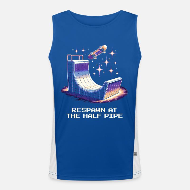 Respawn an der Halfpipe | Skateboard Funktionelles Kontrast-Tank Top für Männer 