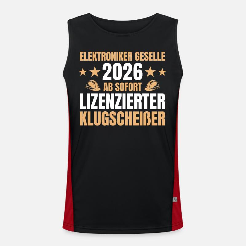 Technicien en électronique Compagnon 2026 Formation terminée Débardeur respirant contrasté Homme 