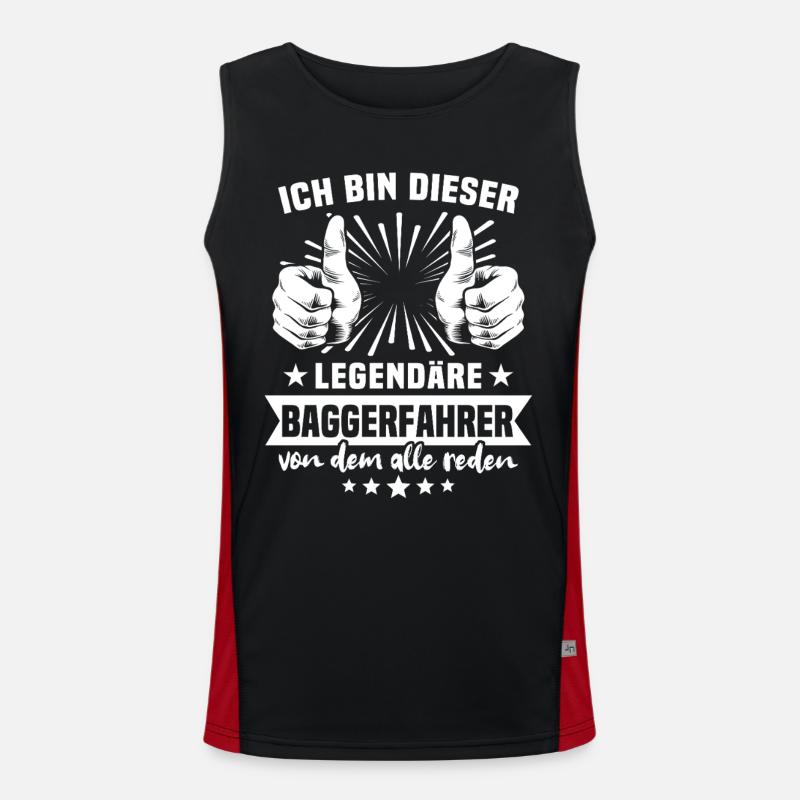 Excavator Driver Legend - Men's Functional Contrast Tank Top  - black/red
