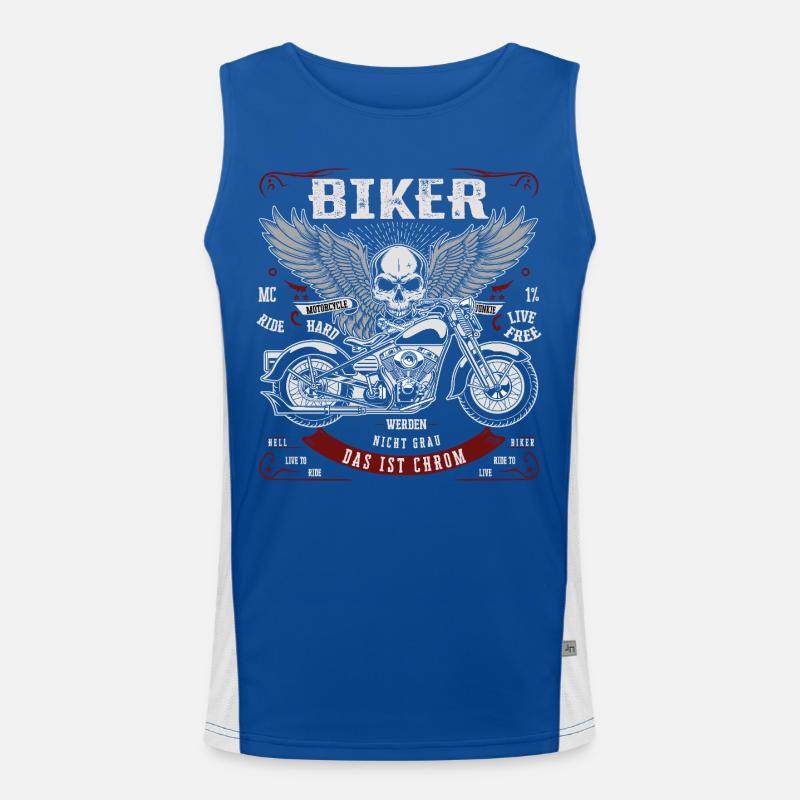Biker werden nicht grau - Das ist Chrom Funktionelles Kontrast-Tank Top für Männer 