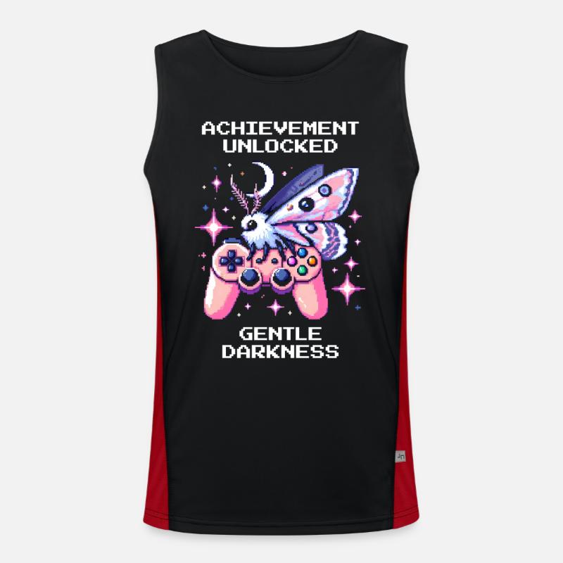 Gentle Darkness Unlocked | Soft Goth - Men's Functional Contrast Tank Top  - black/red