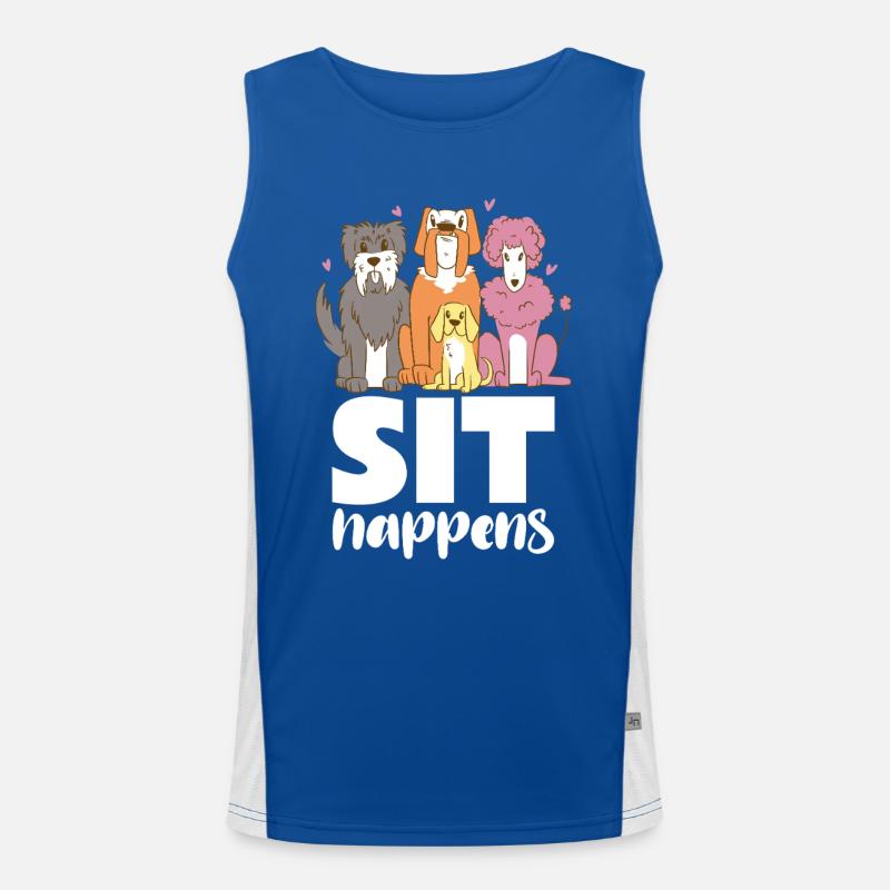 Hundebande Sit Happens Funktionelles Kontrast-Tank Top für Männer 