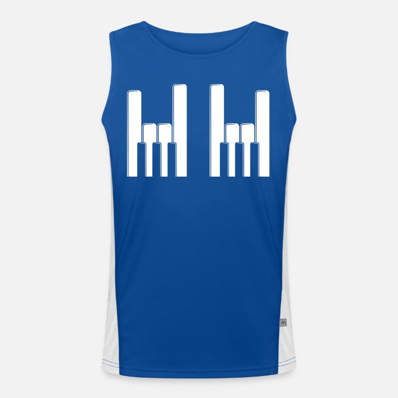 Klaviertasten Fingerhörner Funktionelles Kontrast-Tank Top für Männer 