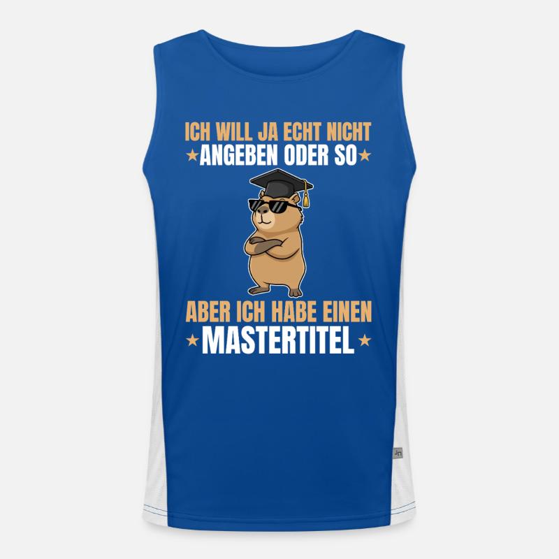 Masterprüfung bestanden Capybara mit Mastertitel Funktionelles Kontrast-Tank Top für Männer 