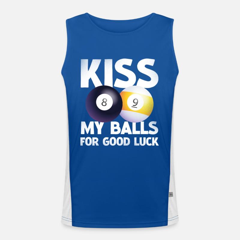 Billiard Humor: Lucky Balls Duo Men's Functional Contrast Tank Top 