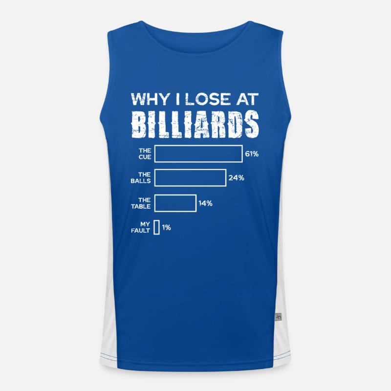 Pourquoi je perds au billard Débardeur respirant contrasté Homme 