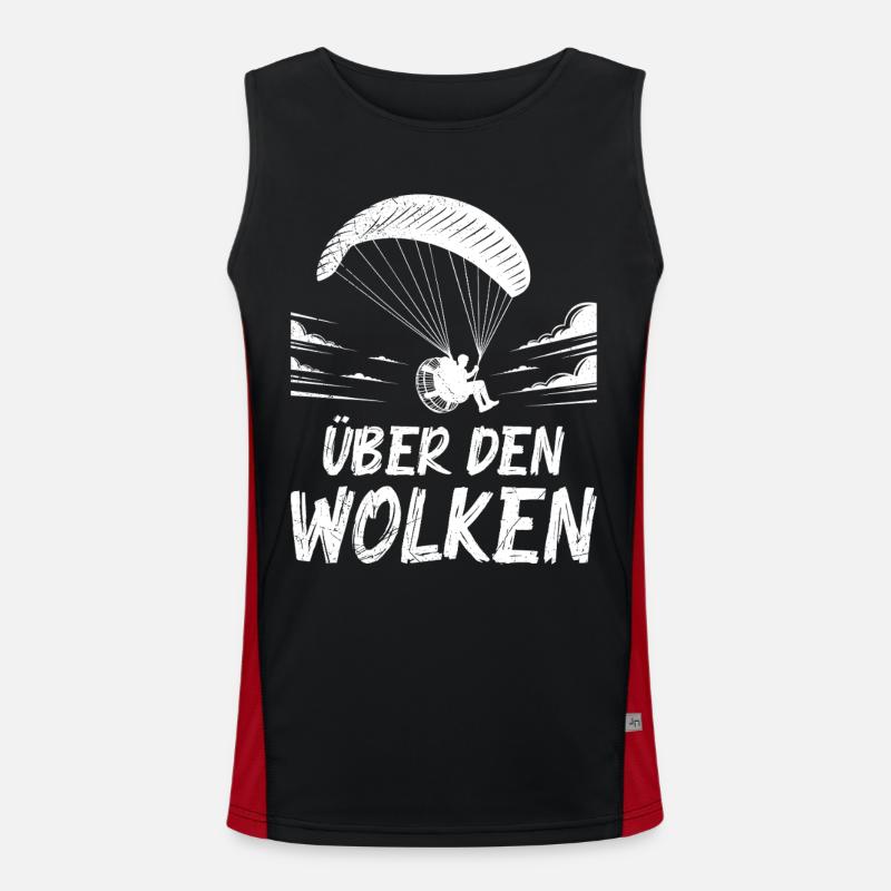 Paraglider ABOVE THE CLOUDS Fun - Men's Functional Contrast Tank Top - black/red