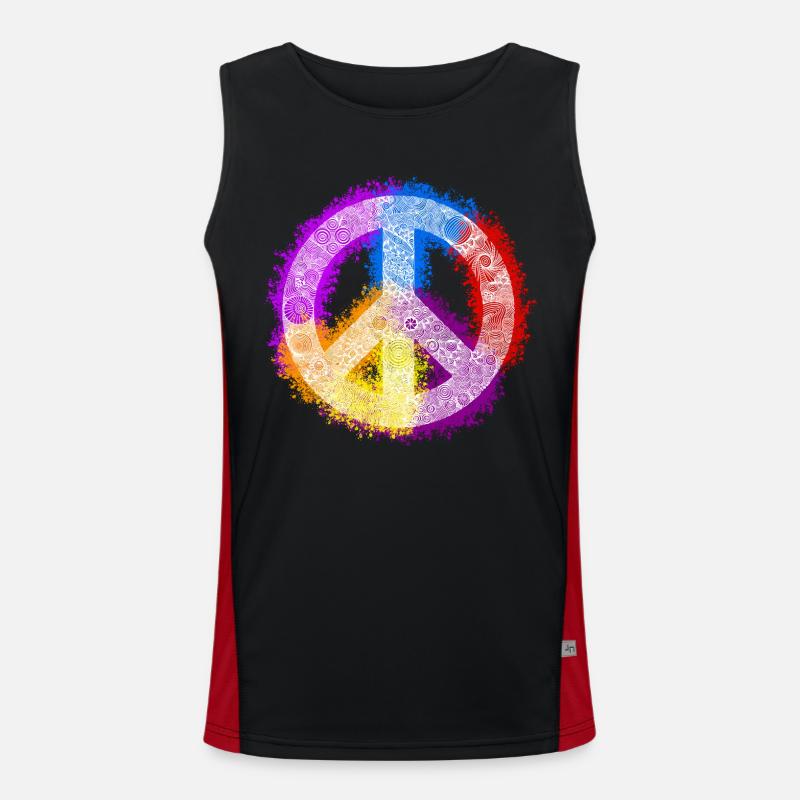 Zentangle-Peacezeichen Funktionelles Kontrast-Tank Top für Männer 