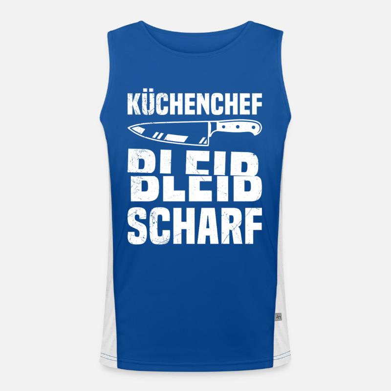 Cooking profession CHEF STAY SHARP Funny Men's Functional Contrast Tank Top 