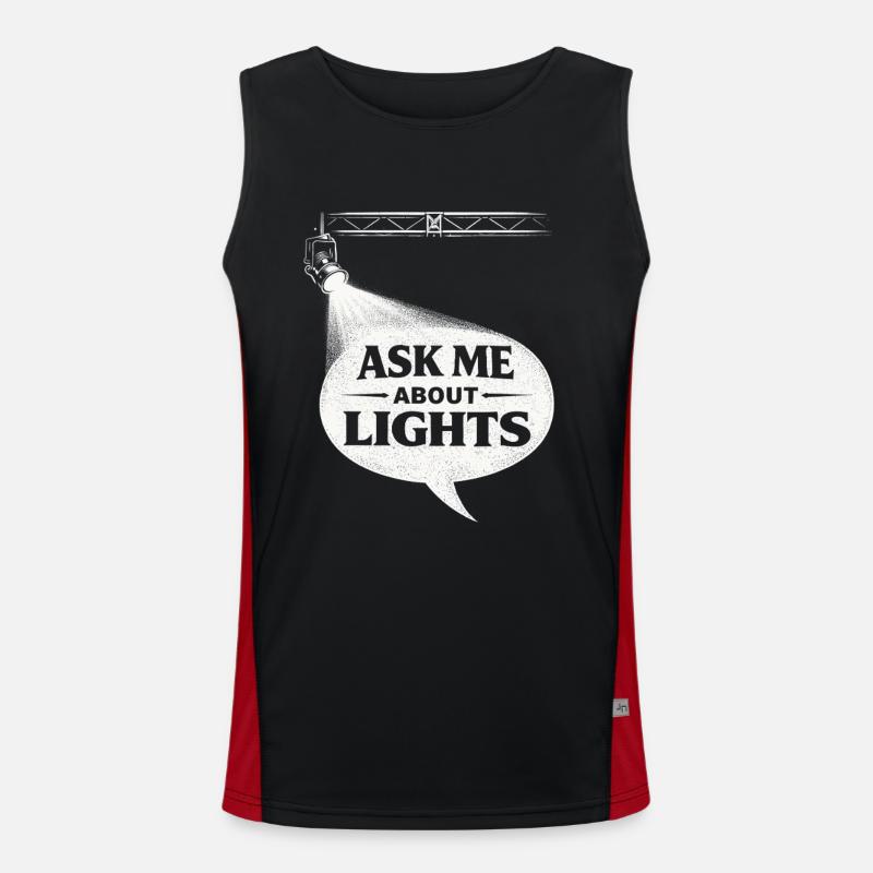 Lichttechniker Ask Me About Lights - Men's Functional Contrast Tank Top - black/red