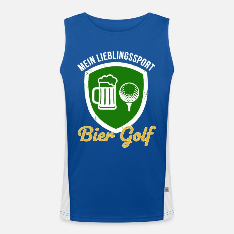 Mon sport préféré : la bière, le golf Débardeur respirant contrasté Homme 