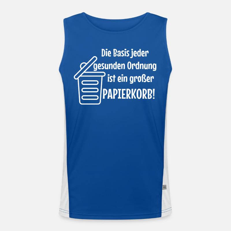 Basic Order: Large Wastepaper Bin Witzer Saying Office Men's Functional Contrast Tank Top 