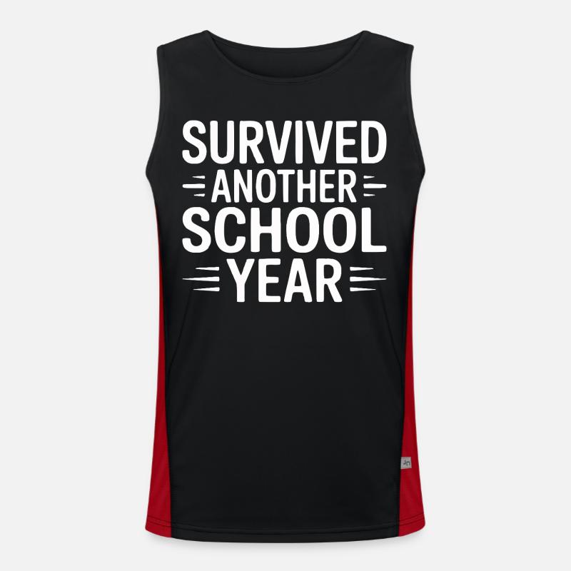 Survived Another School Year Design - Men's Functional Contrast Tank Top  - black/red