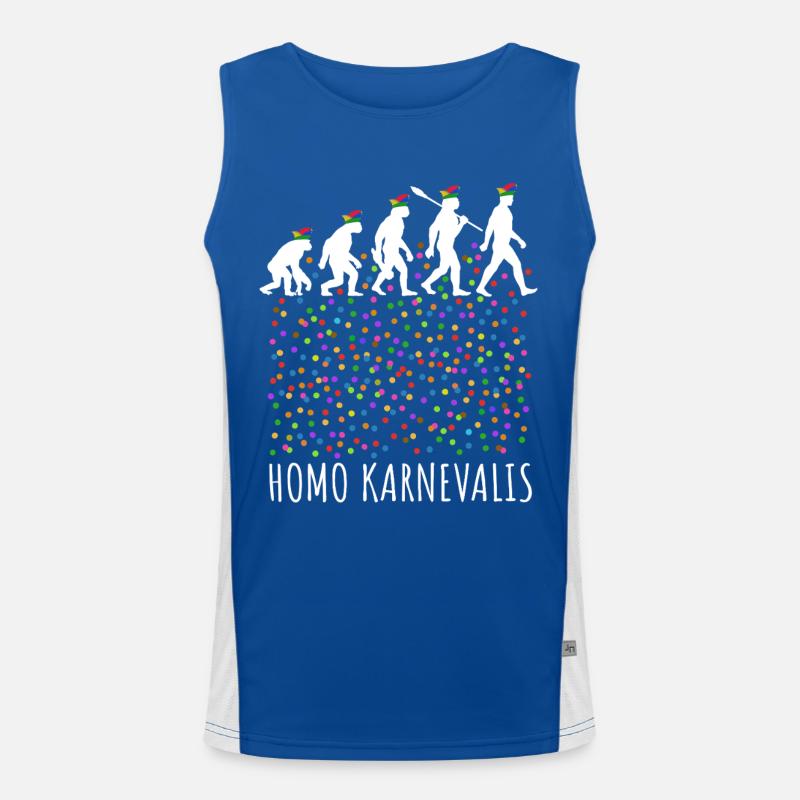 Homo Karnevalis | Evolution der Narren, Fastnacht Funktionelles Kontrast-Tank Top für Männer 