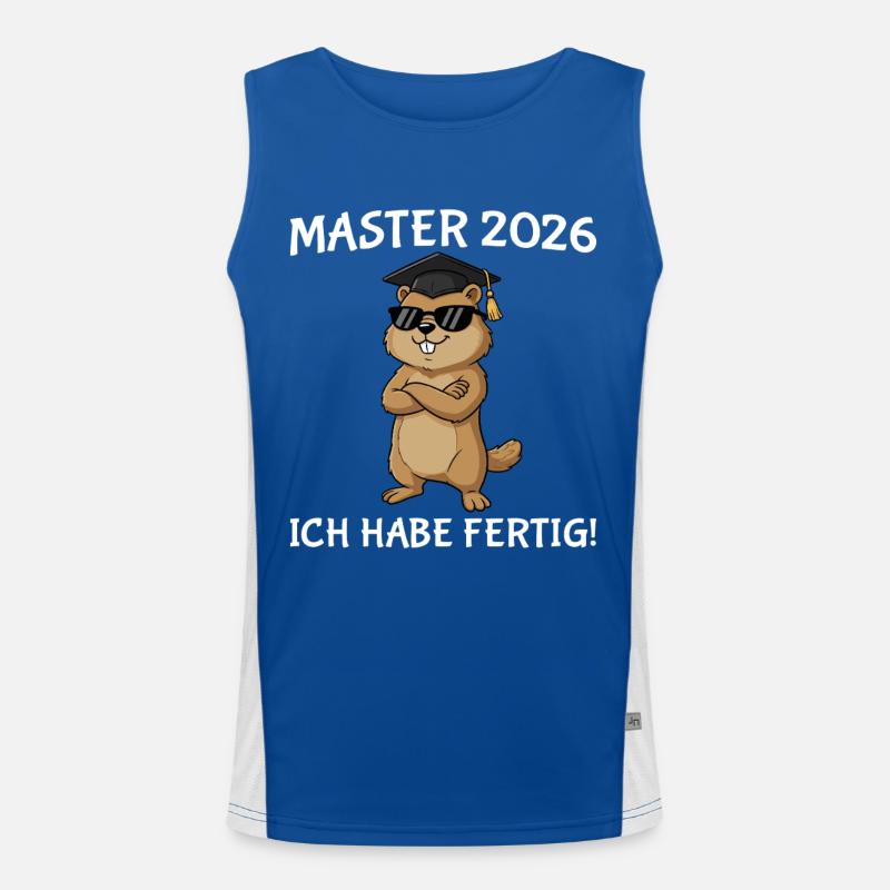 Masterprüfung 2026 bestandener Abschluss Studium Funktionelles Kontrast-Tank Top für Männer 