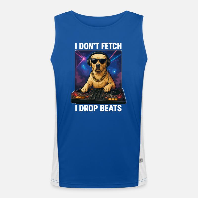 Labrador DJ: I Don't Fetch, I Drop Beats! Funktionelles Kontrast-Tank Top für Männer 