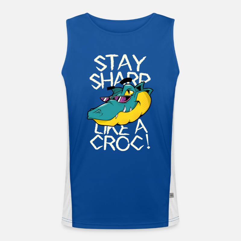 Stay sharp - Crocodile with style Men's Functional Contrast Tank Top 
