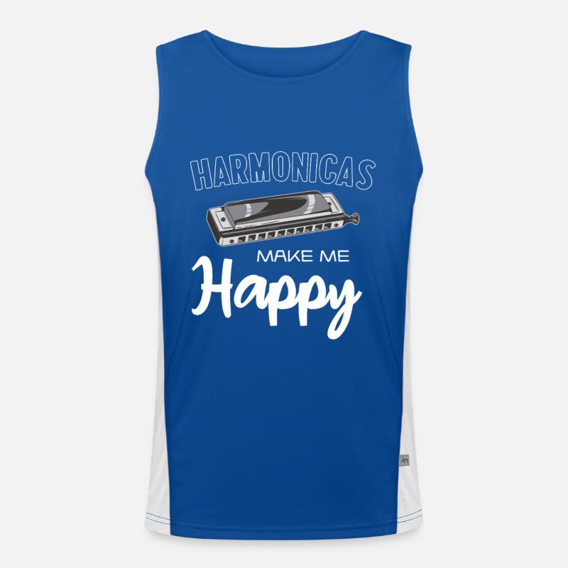 Harmonicas Make Me Happy Funktionelles Kontrast-Tank Top für Männer 