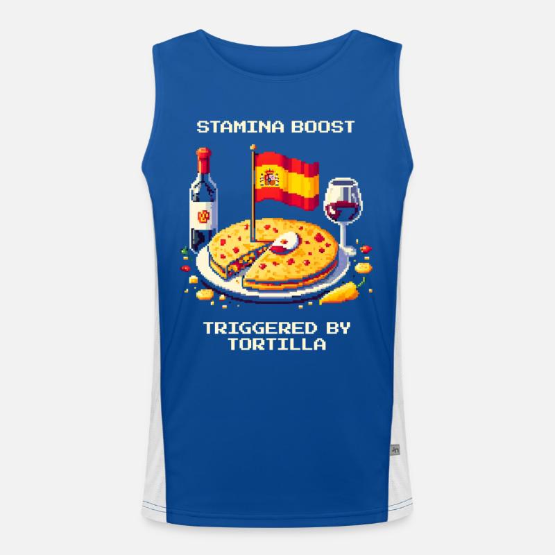 Ausdauer-Boost | Tortilla Spanien Foodie Funktionelles Kontrast-Tank Top für Männer 