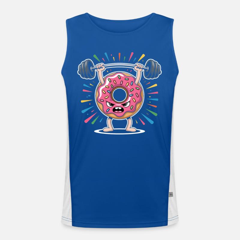 Donut strength training with sprinkles Men's Functional Contrast Tank Top 