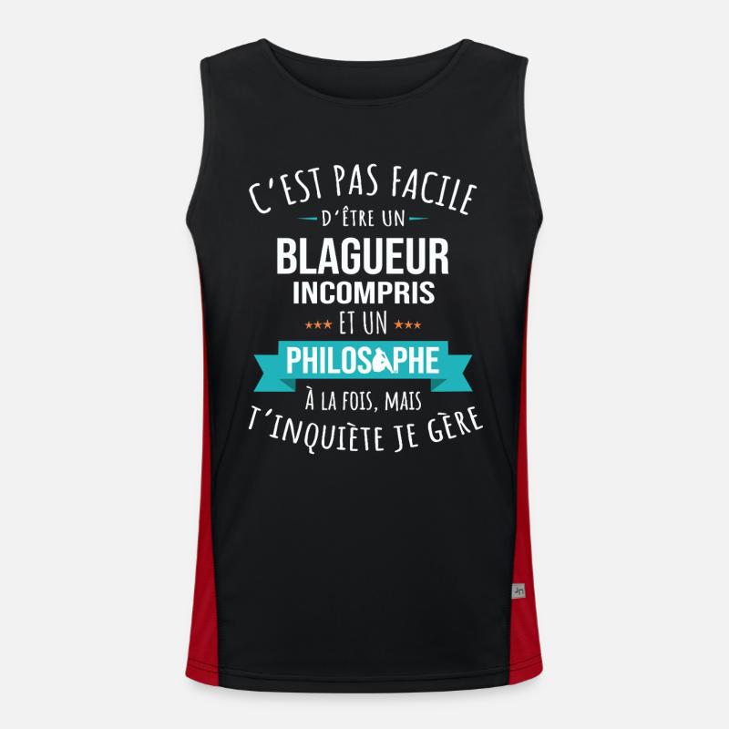 Joker Philosopher Misunderstood Humor - Men's Functional Contrast Tank Top - black/red