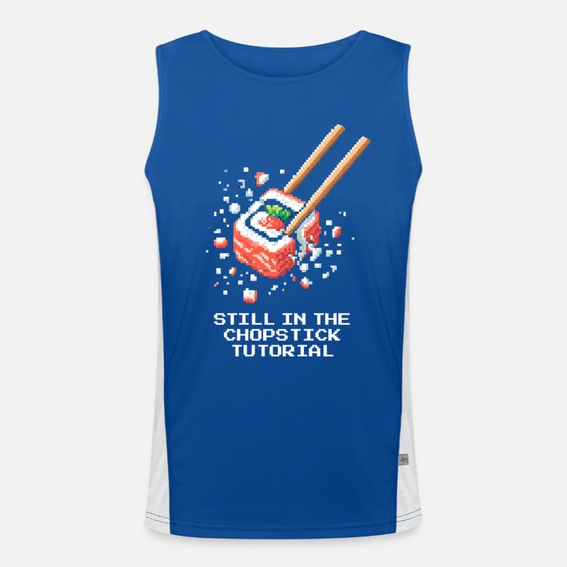 Noch im Stäbchen-Tutorial | Sushi Anfänger Funktionelles Kontrast-Tank Top für Männer 
