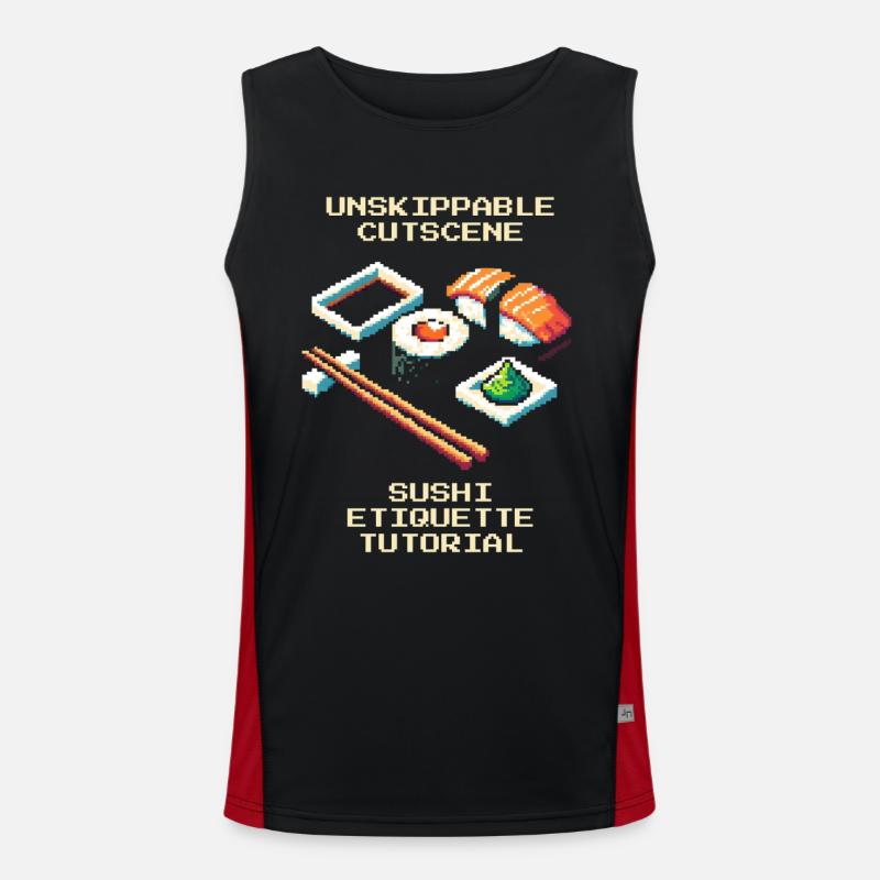 Unstoppable Cutscene | Sushi Etiquette Tutorial - Men's Functional Contrast Tank Top - black/red