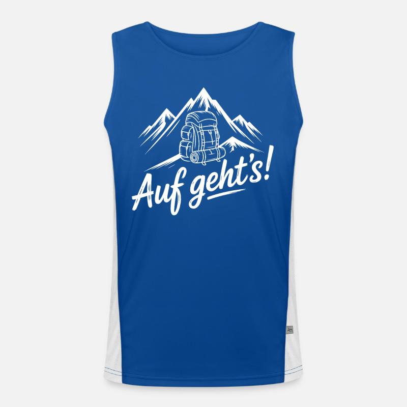 Auf gehts! Bergabenteuer Funktionelles Kontrast-Tank Top für Männer 