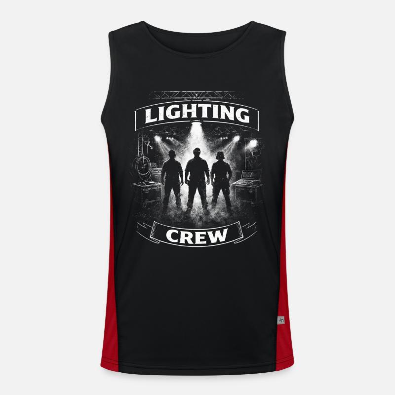 Lighting Technician Lighting Technician Lighting Crew - Men's Functional Contrast Tank Top - black/red