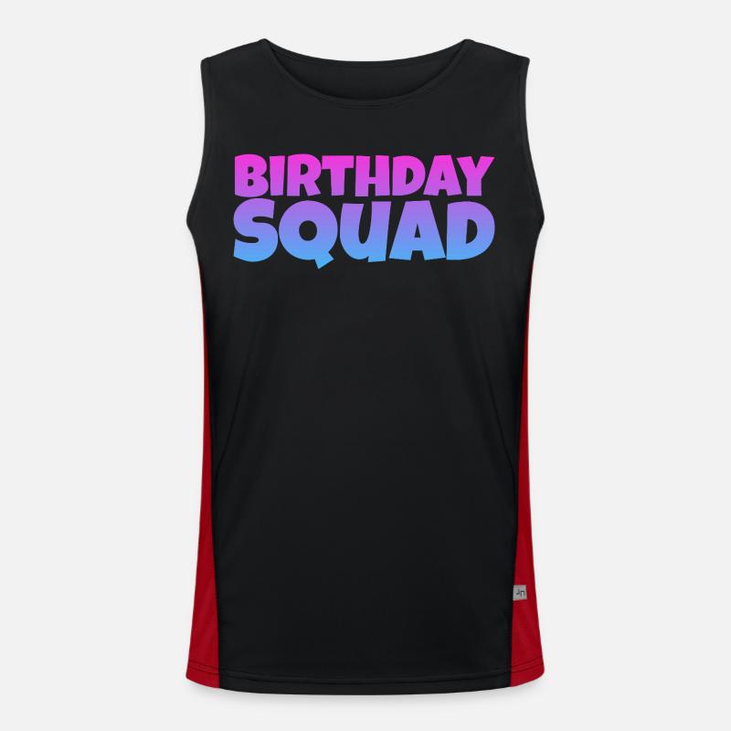 Birthday Squad – Cool Group Birthday Design Men's Functional Contrast Tank Top 