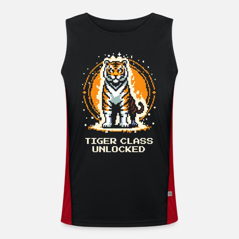 Tiger Class Unlocked | Tigerpower - Men's Functional Contrast Tank Top  - black/red