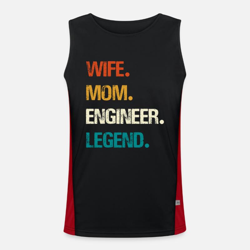 Engineer Legend – Strong Women's Technology - Men's Functional Contrast Tank Top  - black/red