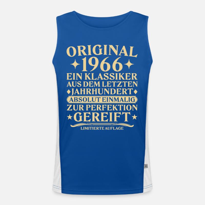 Original 1966 Klassiker Letztes Jahrhundert Funktionelles Kontrast-Tank Top für Männer 