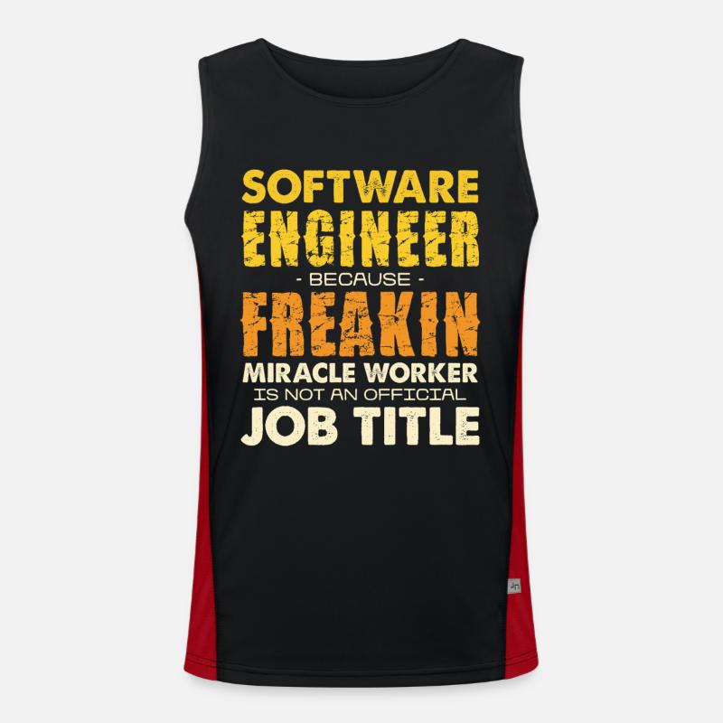 Software Engineer Freakin Miracle Worker Funktionelles Kontrast-Tank Top für Männer 