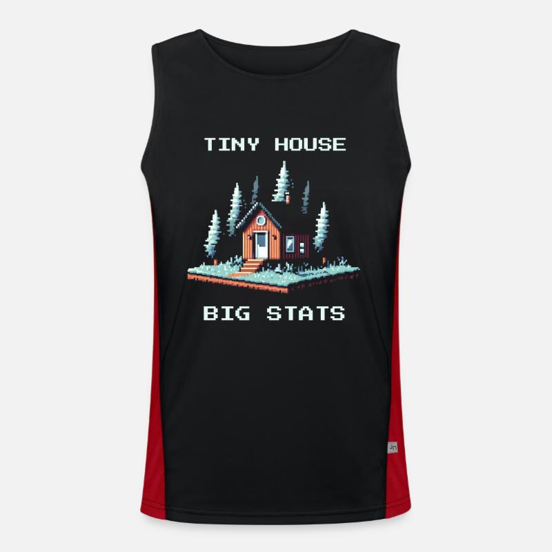 Tiny House, Big Values | Minimalism - Men's Functional Contrast Tank Top  - black/red