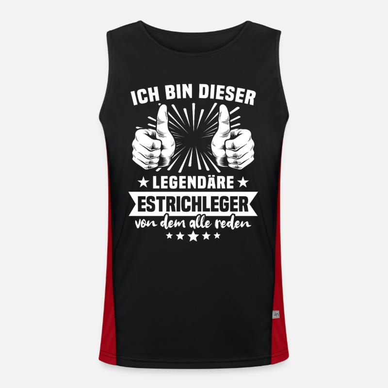 Screed Layer Legend - Men's Functional Contrast Tank Top  - black/red
