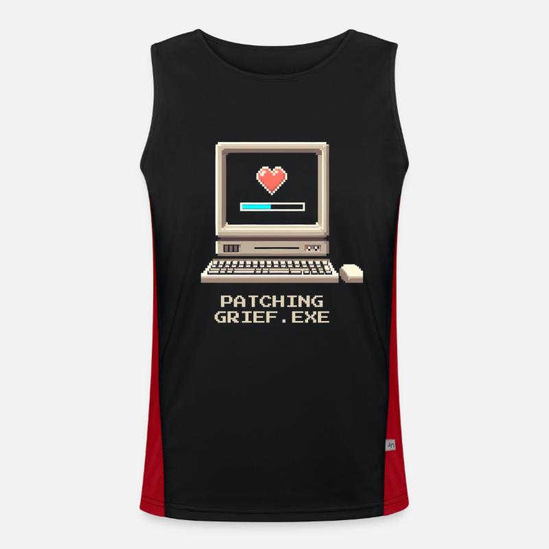 Patch Grief | Undertaker Irony - Men's Functional Contrast Tank Top - black/red