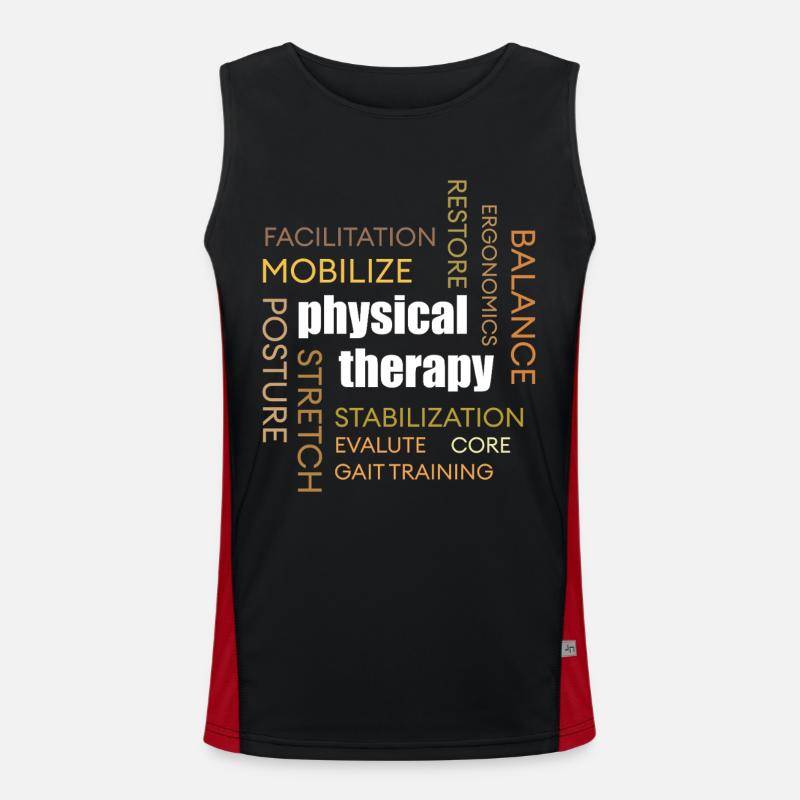 Physiotherapy Word Cloud: Mobilization - Men's Functional Contrast Tank Top - black/red