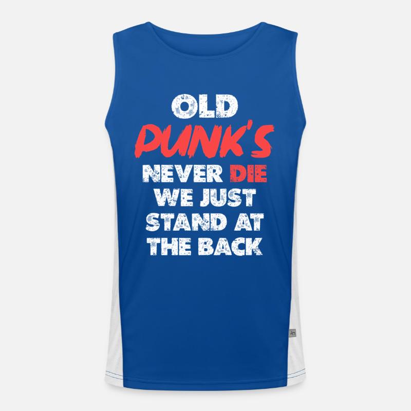 Old Punks Never Die Artwork Men's Functional Contrast Tank Top 