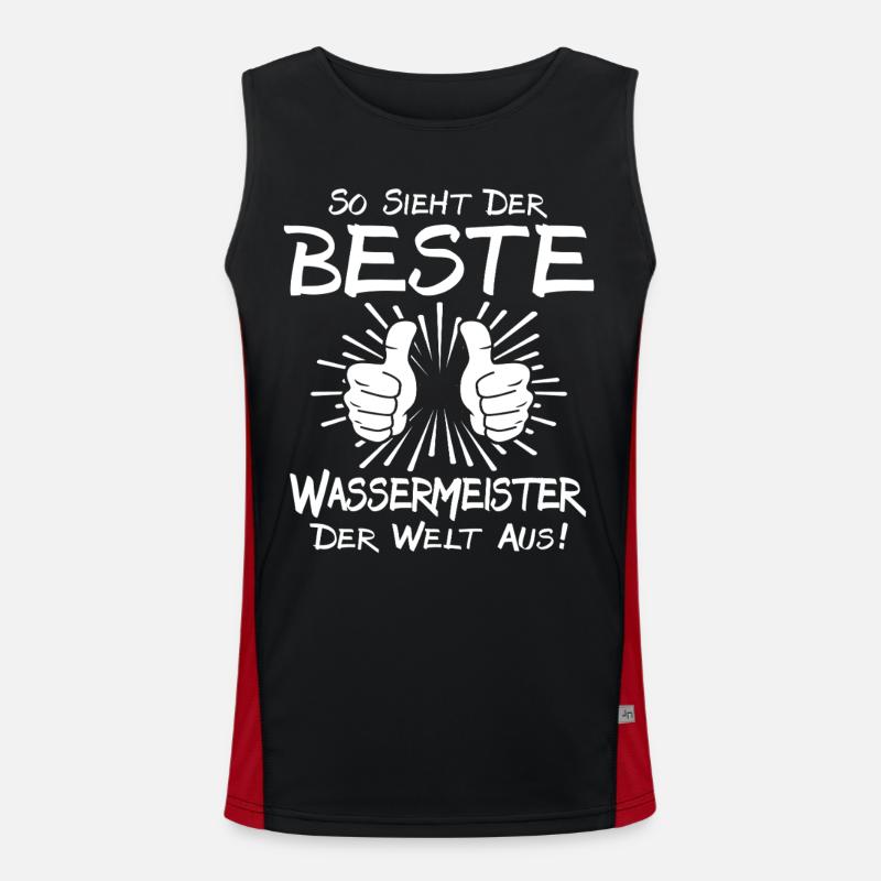 Best Water Master - Men's Functional Contrast Tank Top  - black/red